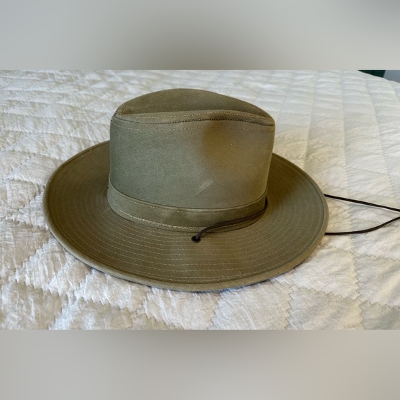 Unisex Safari Hat w Chin Cord - San Diego Zoo - Size Small - Khaki Tan - Picture 4 of 8